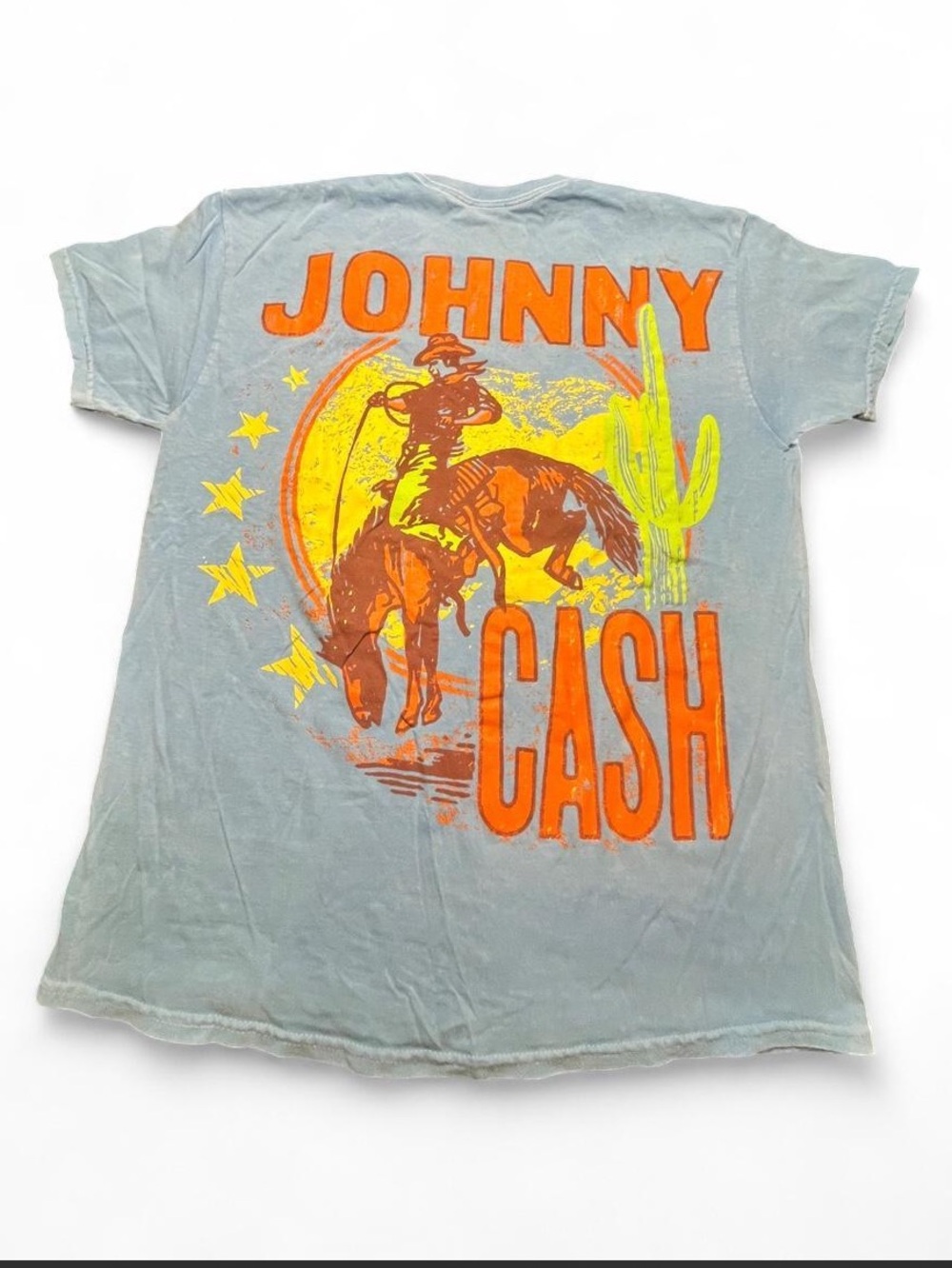 Johnny Cash blue cotton t-shirt Size M